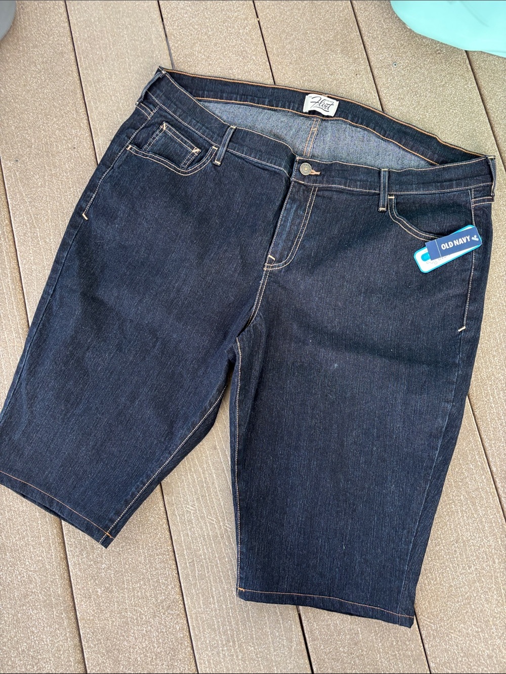 Old Navy Dark Blue Denim Cropped Bermuda Jeans